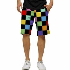 Loudmouth Hollywood Squares Men's Patchwork Golf Shorts SIZE 34